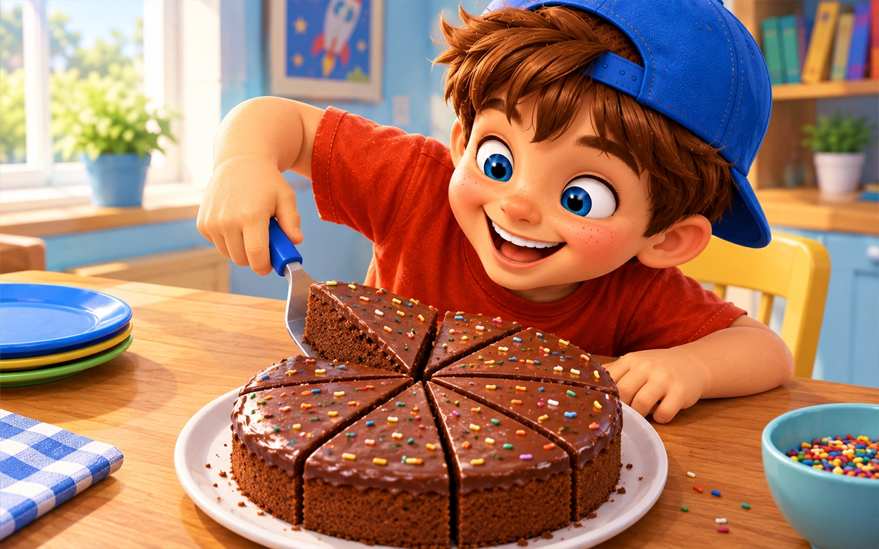 Niño resolviendo operaciones con fracciones en una ficha