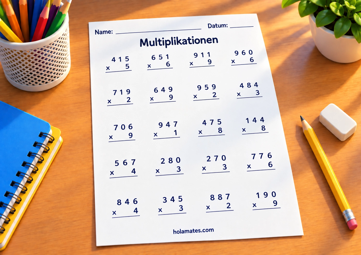Generator für Mathe-Arbeitsblätter als PDF zum Ausdrucken